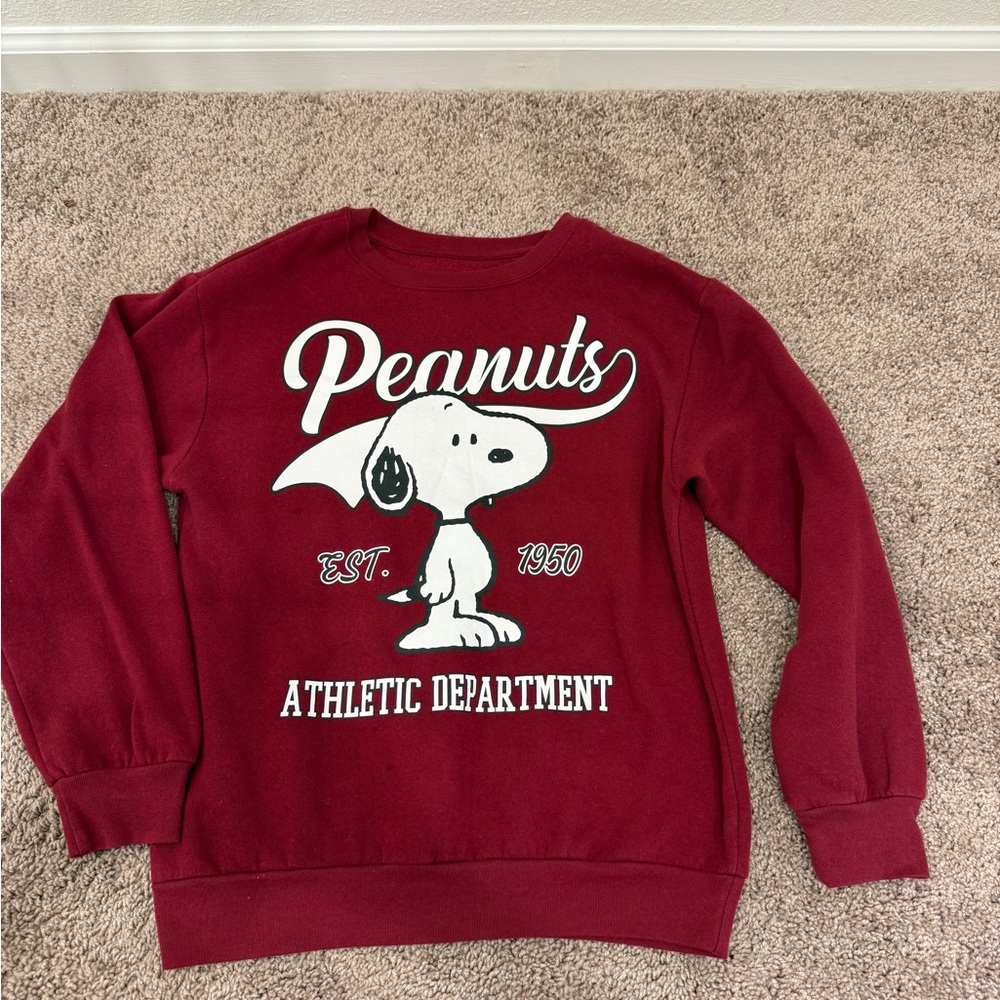 Peanuts Burgundy Crewneck Sweater